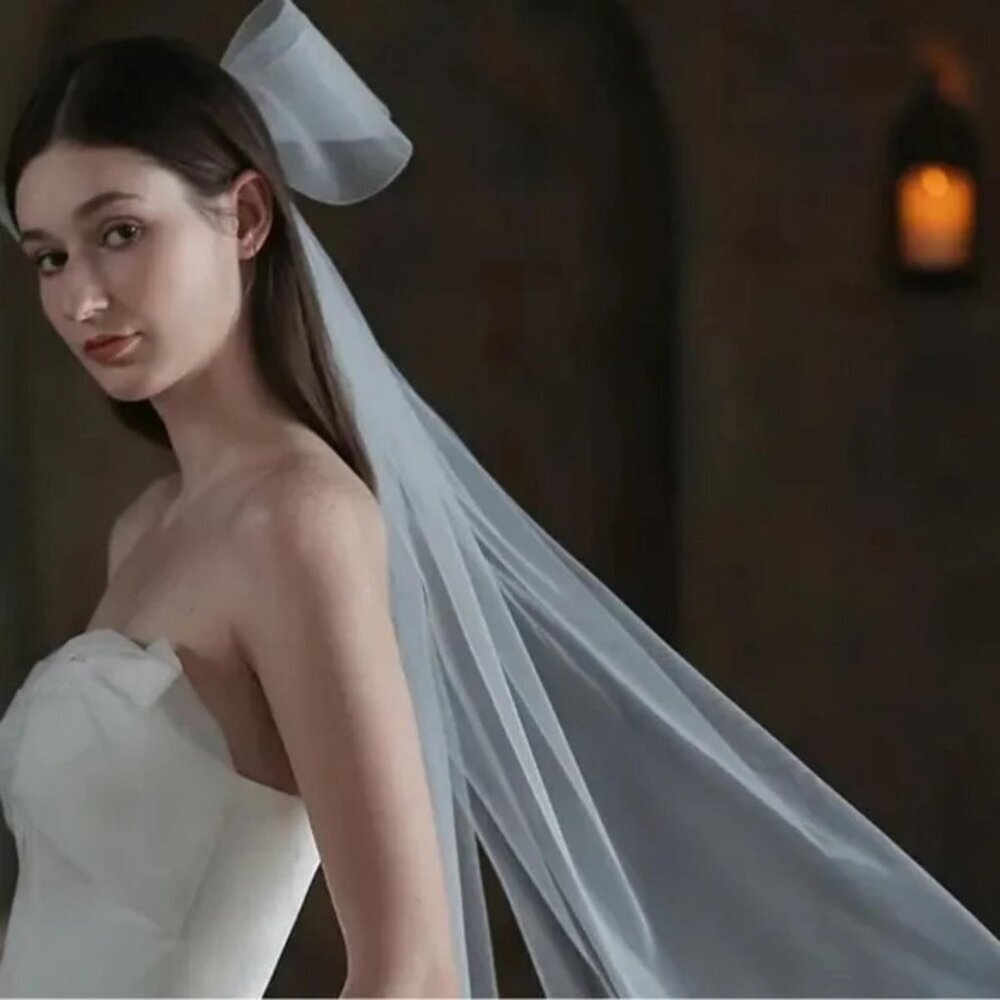 Wedding veil with bow 💕💕🩷